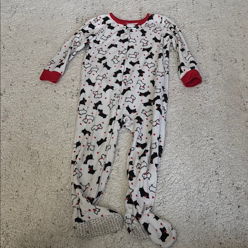 Carter’s Fleece Footie One Piece Pajama Sleeper with Dog Print Kids Size 4T